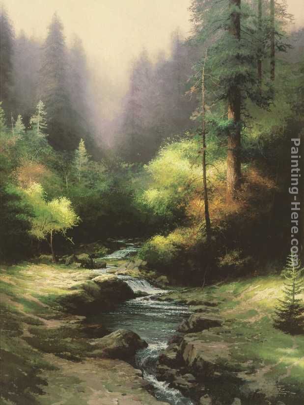 Creekside Trail painting - Thomas Kinkade Creekside Trail art painting